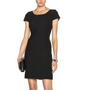 DIANE VON FURSTENBERG size 6 sheath dress w flirty back pleat black